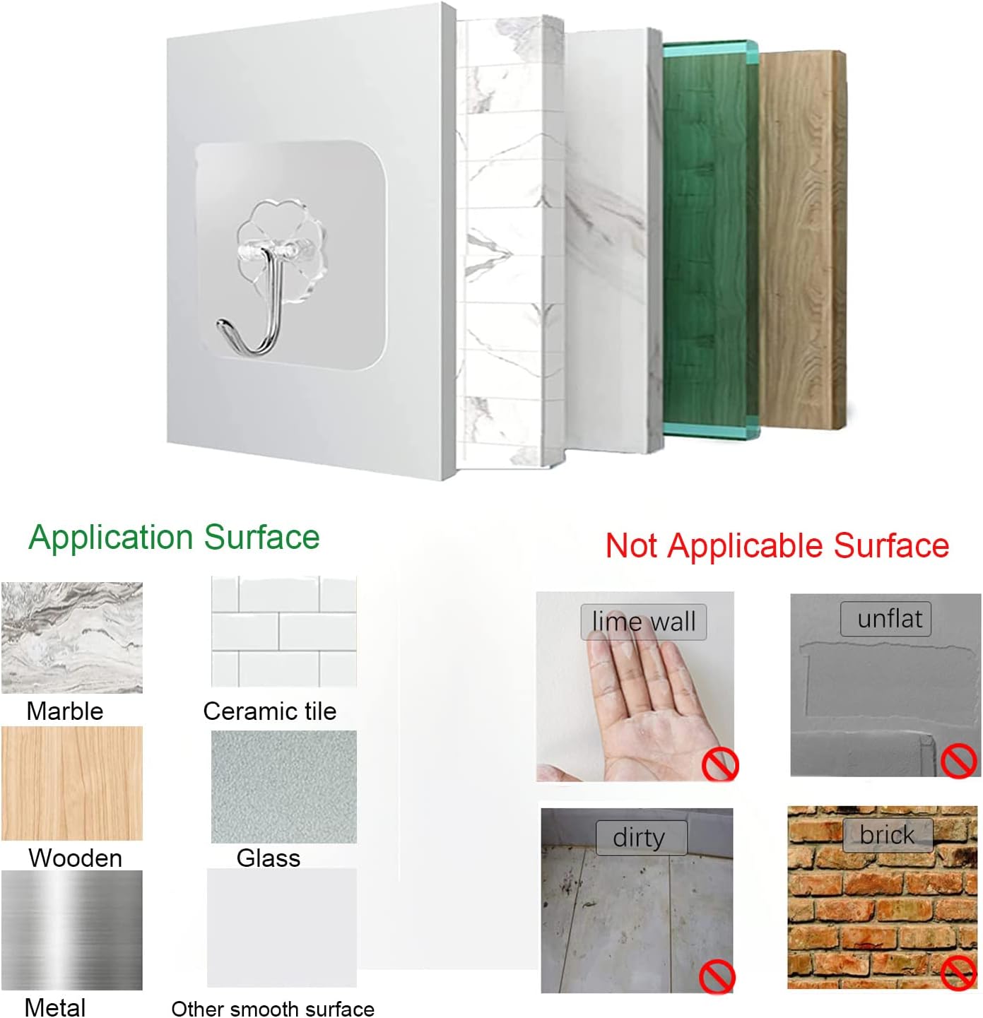 ComfortForU™ MaxHold Clear Adhesive Hooks – 10 Pcs 💪 10 kg Heavy-Duty 💧 No-Drill